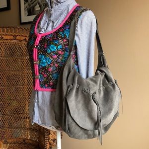 Lucky Brand soft suede hobo tote